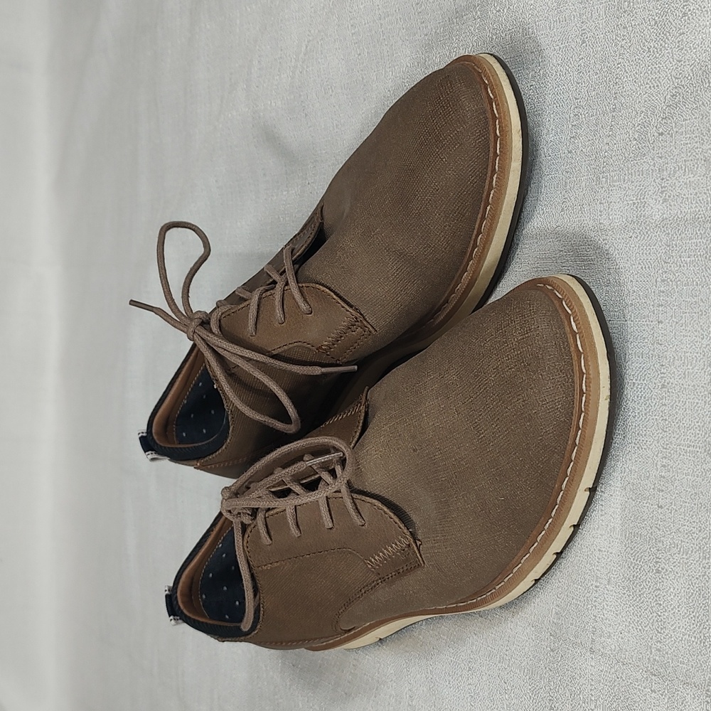 Rye by Hawker Rye Tan Colored Canvas Sport Bottom Derby Casual Shoes Size 8.5